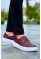 MirgeShoes Bordo Bağcıklı Erkek Klasik Casual Ayakkabı Rahat Yüksek Kalın BYZ Taban MRG01062467