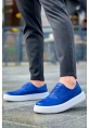 MirgeShoes Mavi Bağcıklı Erkek Klasik Casual Ayakkabı Rahat Yüksek Kalın BYZ Taban MRG01062467