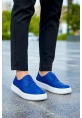 MirgeShoes Mavi Bağcıklı Erkek Klasik Casual Ayakkabı Rahat Yüksek Kalın BYZ Taban MRG01062467