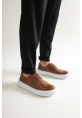 MirgeShoes Kahve Bağcıklı Erkek Klasik Casual Ayakkabı Rahat Yüksek Kalın BYZ Taban MRG01062467