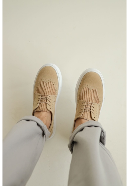 MirgeShoes Kum Bağcıklı Erkek Klasik Casual Ayakkabı Rahat Yüksek Kalın BYZ Taban MRG01062467