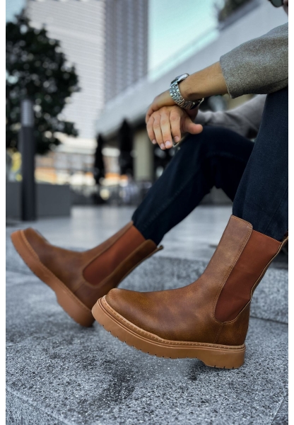 MirgeShoes Taba Lastikli Erkek Postal Bot Kalın TB Taban MRG01062541