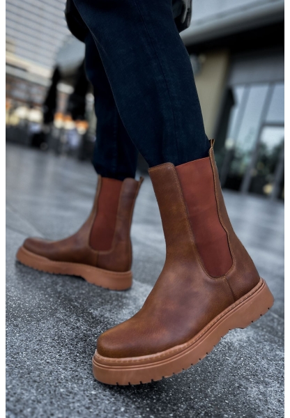 MirgeShoes Taba Lastikli Erkek Postal Bot Kalın TB Taban MRG01062541