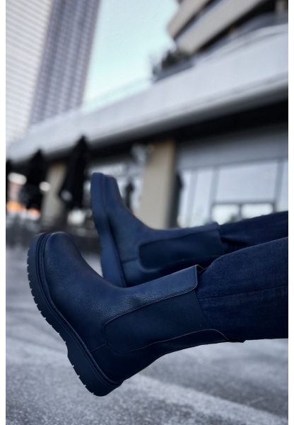 MirgeShoes Siyah Lastikli Erkek Postal Bot Kalın SYH Taban MRG01062541