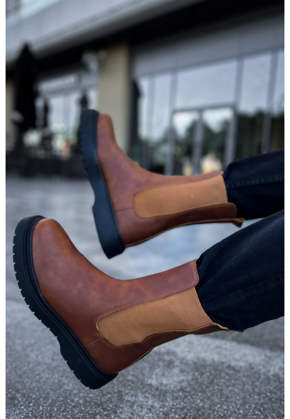 MirgeShoes Taba Lastikli Erkek Postal Bot Kalın SYH Taban MRG01062541