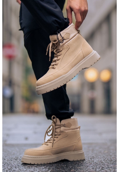 MirgeShoes Kum Bağcıklı Erkek Yarım Bilek Tarz Model Kalın KRM Taban MRG01062543