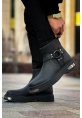 MirgeShoes Siyah Fermuarlı Erkek Chelsea Bot Kalın SYH Taban MRG01062545