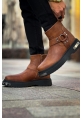 MirgeShoes Taba Fermuarlı Erkek Chelsea Bot Kalın SYH Taban MRG01062545