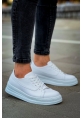 MirgeShoes Beyaz Bağcıklı Erkek Günlük Casual Ayakkabı Kalın BYZ Taban MRG01064719