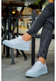 MirgeShoes Beyaz Bağcıklı Erkek Günlük Casual Ayakkabı Kalın BYZ Taban MRG01064719