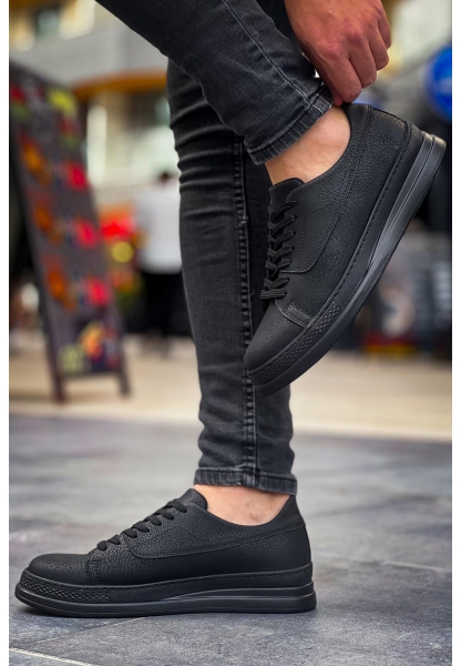 MirgeShoes Siyah Bağcıklı Erkek Günlük Casual Ayakkabı Kalın SYH Taban MRG01064719