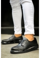MirgeShoes Siyah Bağcıklı Erkek Klasik Ayakkabı Kalın SYH Taban MRG01064721