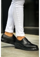 MirgeShoes Siyah Bağcıklı Erkek Klasik Ayakkabı Kalın SYH Taban MRG01064721