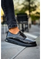 MirgeShoes Parlak Siyah Bağcıklı Erkek Klasik Ayakkabı Kalın SYH Taban MRG01064721