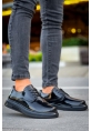 MirgeShoes Parlak Siyah Bağcıklı Erkek Klasik Ayakkabı Kalın SYH Taban MRG01064721