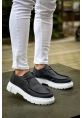 MirgeShoes Siyah Bağcıklı Erkek Klasik Model Ayakkabı Kalın BYZ Taban MRG01064722