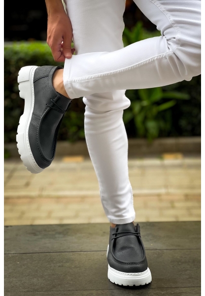 MirgeShoes Siyah Bağcıklı Erkek Klasik Model Ayakkabı Kalın BYZ Taban MRG01064722