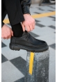 MirgeShoes Siyah Bağcıklı Erkek Klasik Model Ayakkabı Kalın SYH Taban MRG01064722