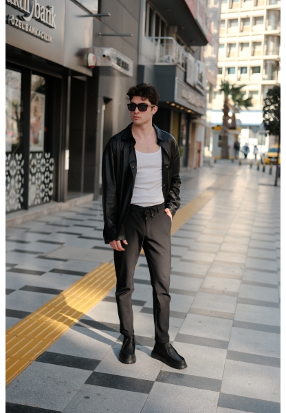 MirgeShoes Siyah Bağcıklı Erkek Klasik Model Ayakkabı Kalın SYH Taban MRG01064722