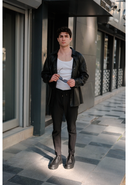 MirgeShoes Siyah Bağcıklı Erkek Klasik Model Ayakkabı Kalın SYH Taban MRG01064722