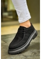 MirgeShoes Mat Siyah Bağcıklı Erkek Klasik Model Ayakkabı Kalın SYH Taban MRG01064722
