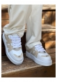MirgeShoes Beyaz-Bej Bağcıklı Erkek Star Spor Ayakkabı Kalın BYZ Taban MRG01064725