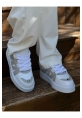 MirgeShoes Beyaz-Gri Bağcıklı Erkek Star Spor Ayakkabı Kalın BYZ Taban MRG01064725
