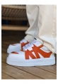 MirgeShoes Beyaz-Turuncu Bağcıklı Erkek Star Spor Ayakkabı Kalın BYZ Taban MRG01064725