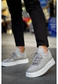 MirgeShoes Antrasit Bağcıklı Erkek Tarz Spor Ayakkabı Günlük Rahat Kalın BYZ Taban MRG01064726
