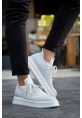 MirgeShoes Beyaz Bağcıklı Erkek Tarz Spor Ayakkabı Günlük Rahat Kalın BYZ Taban MRG01064726
