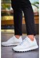 MirgeShoes Beyaz Bağcıklı Erkek Spor Ayakkabı Triko Kalın BYZ Taban MRG01064727