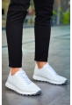 MirgeShoes Beyaz Bağcıklı Erkek Spor Ayakkabı Triko Kalın BYZ Taban MRG01064727