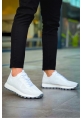 MirgeShoes Beyaz Bağcıklı Erkek Spor Ayakkabı Triko Kalın BYZ Taban MRG01064727