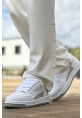 MirgeShoes Beyaz Bağcıklı Erkek Casual Spor Ayakkabı Yüksek Kalın BYZ Taban MRG01064728