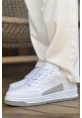 MirgeShoes Beyaz Bağcıklı Erkek Casual Spor Ayakkabı Yüksek Kalın BYZ Taban MRG01064728