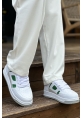 MirgeShoes Beyaz-Yeşil Bağcıklı Erkek Casual Spor Ayakkabı Yüksek Kalın BYZ Taban MRG01064728