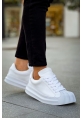 MirgeShoes Beyaz Bağcıklı Erkek Günlük Ayakkabı Rahat Kalın BYZ Taban MRG01064729