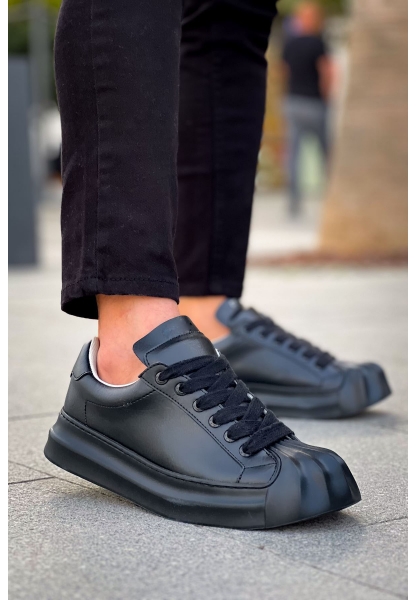 MirgeShoes Siyah Bağcıklı Erkek Günlük Ayakkabı Rahat Kalın SYH Taban MRG01064729