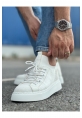 MirgeShoes Beyaz Bağcıklı Erkek Spor Ayakkabı Rahat Kalın BYZ Taban MRG01064741