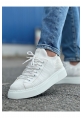 MirgeShoes Beyaz Bağcıklı Erkek Spor Ayakkabı Rahat Kalın BYZ Taban MRG01064741