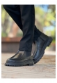 MirgeShoes Siyah Bağcıksız Erkek Klasik Chelsea Bot Yüksek Kalın SYH Taban MRG01064751