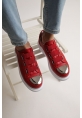 MirgeShoes Kırmızı Kemerli Unisex Tarz Ayakkabı Yüksek Kalın BYZ Taban MRG01062569