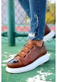 MirgeShoes Taba Kemerli Unisex Tarz Ayakkabı Yüksek Kalın BYZ Taban MRG01062569