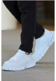 MirgeShoes Beyaz Bağcıklı Erkek Tarz Ayakkabı Modelli Yüksek BYZ Taban MRG01064833