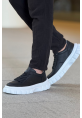 MirgeShoes Siyah Bağcıklı Erkek Tarz Ayakkabı Modelli Yüksek BYZ Taban MRG01064833