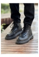 MirgeShoes Siyah Bağcıklı Erkek Chelsea Bot Yüksek Kalın SYH Taban MRG01064847