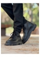 MirgeShoes Siyah Bağcıklı Erkek Chelsea Bot Yüksek Kalın SYH Taban MRG01064847