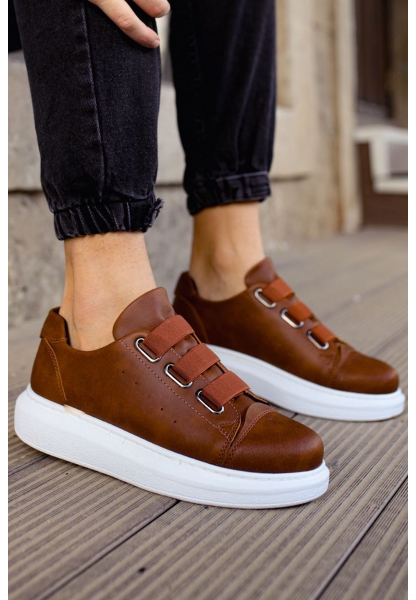 MirgeShoes Taba Kemerli Unisex Klasik Tarz Ayakkabı Kalın BYZ Taban MRG01062571