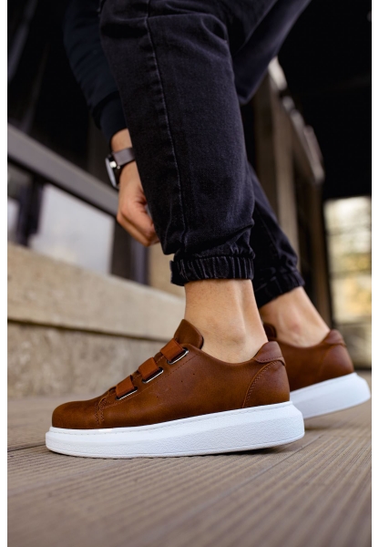 MirgeShoes Taba Kemerli Unisex Klasik Tarz Ayakkabı Kalın BYZ Taban MRG01062571