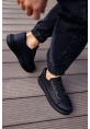 MirgeShoes Siyah Kemerli Unisex Klasik Tarz Ayakkabı Kalın SYH Taban MRG01062571